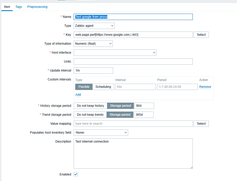 test url zabbix