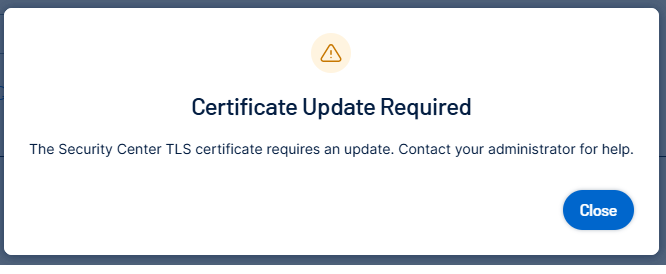 certificate update required